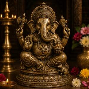 Collections Antique Brass Ganesha Idol