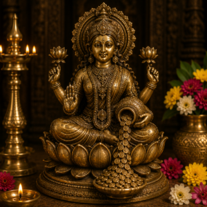 New Arrivals Antique Brass Laxmi Idol