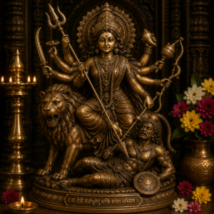 Antique Brass Durgamata Idol